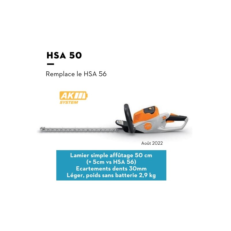 Taille-haie à Batterie STIHL HSA50