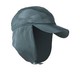 Casquette de pluie noir élastiquée doublée - Kausia