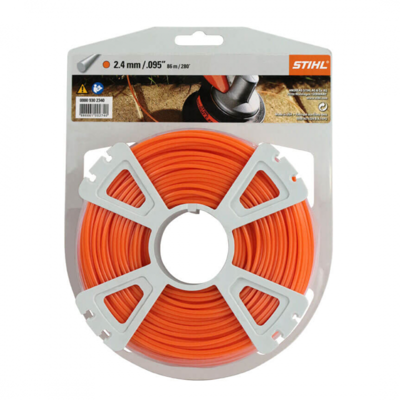 Bobine de fil rond 2.4mm X 86m orange STIHL