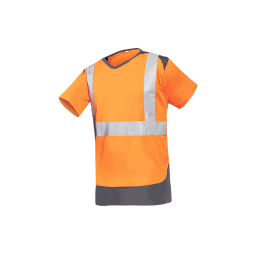 T-SHIRT HV CORTIC Orange fluo et gris
