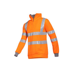 SWEAT SHIRT HV BINDAL Orange fluo et gris